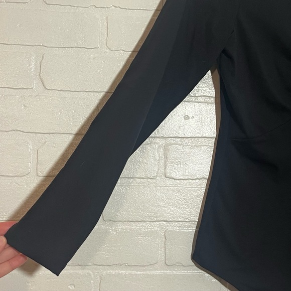 Abercrombie & Fitch Womens Bodysuit Black Long Sleeve Stretch V Neckline Large - Picture 3 of 7